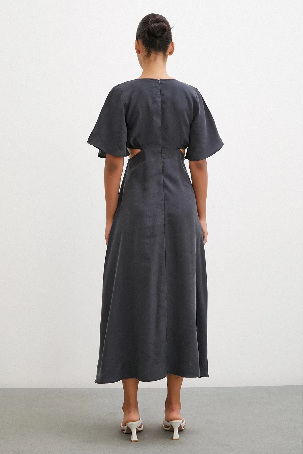 V Neck Side Decollete Dress Antirash