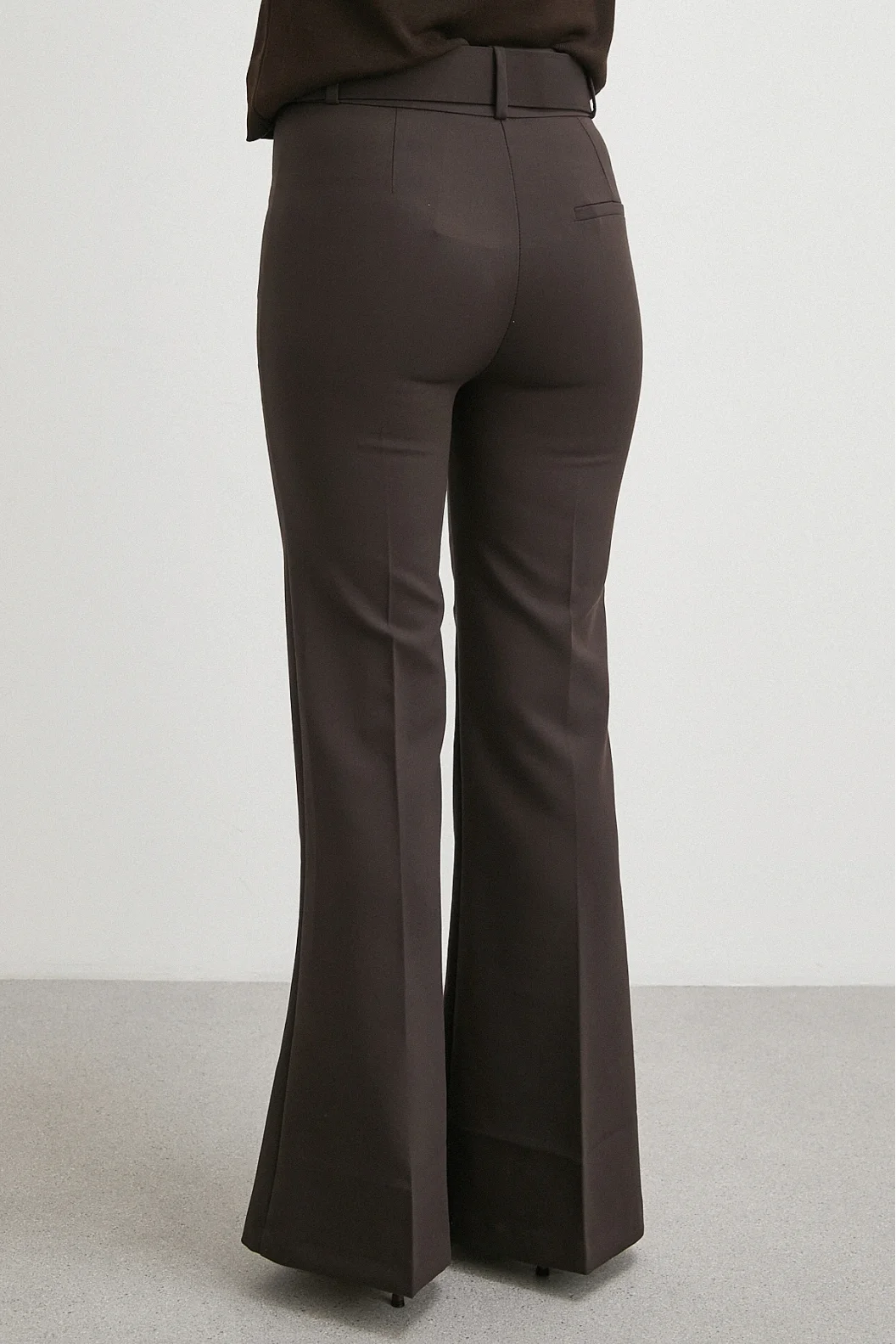 Kemerli İspanyol Paça Pantolon Kahve