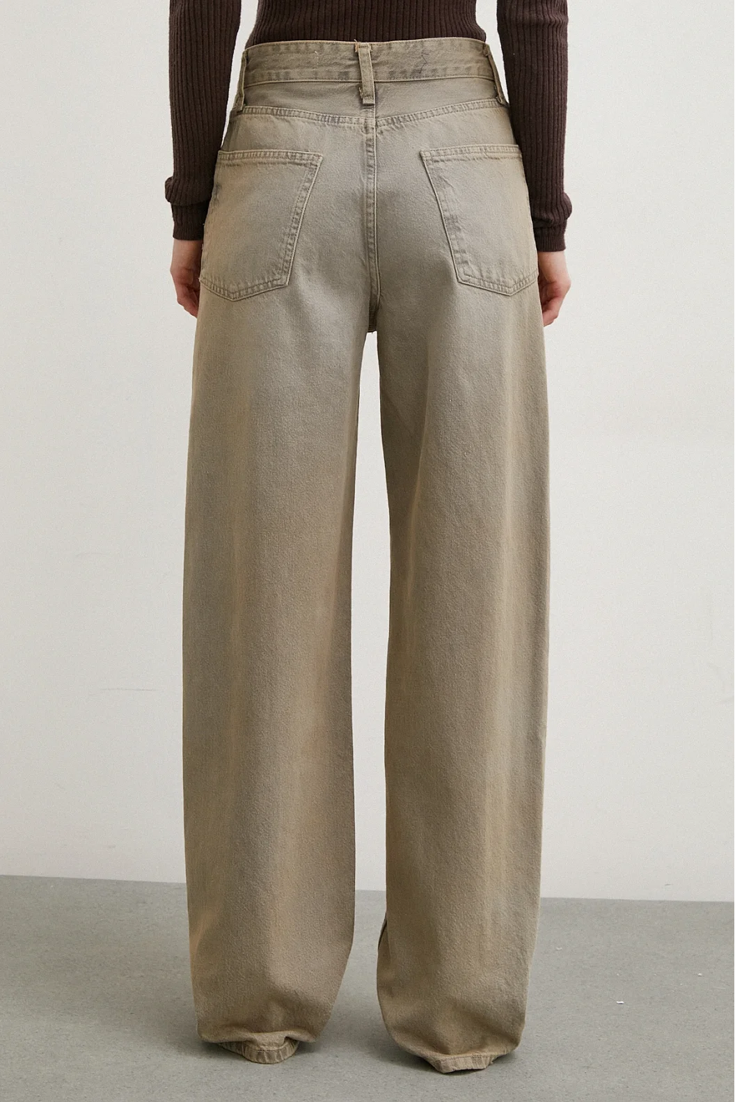 High Waist Wide Leg Jeans Stone Wash