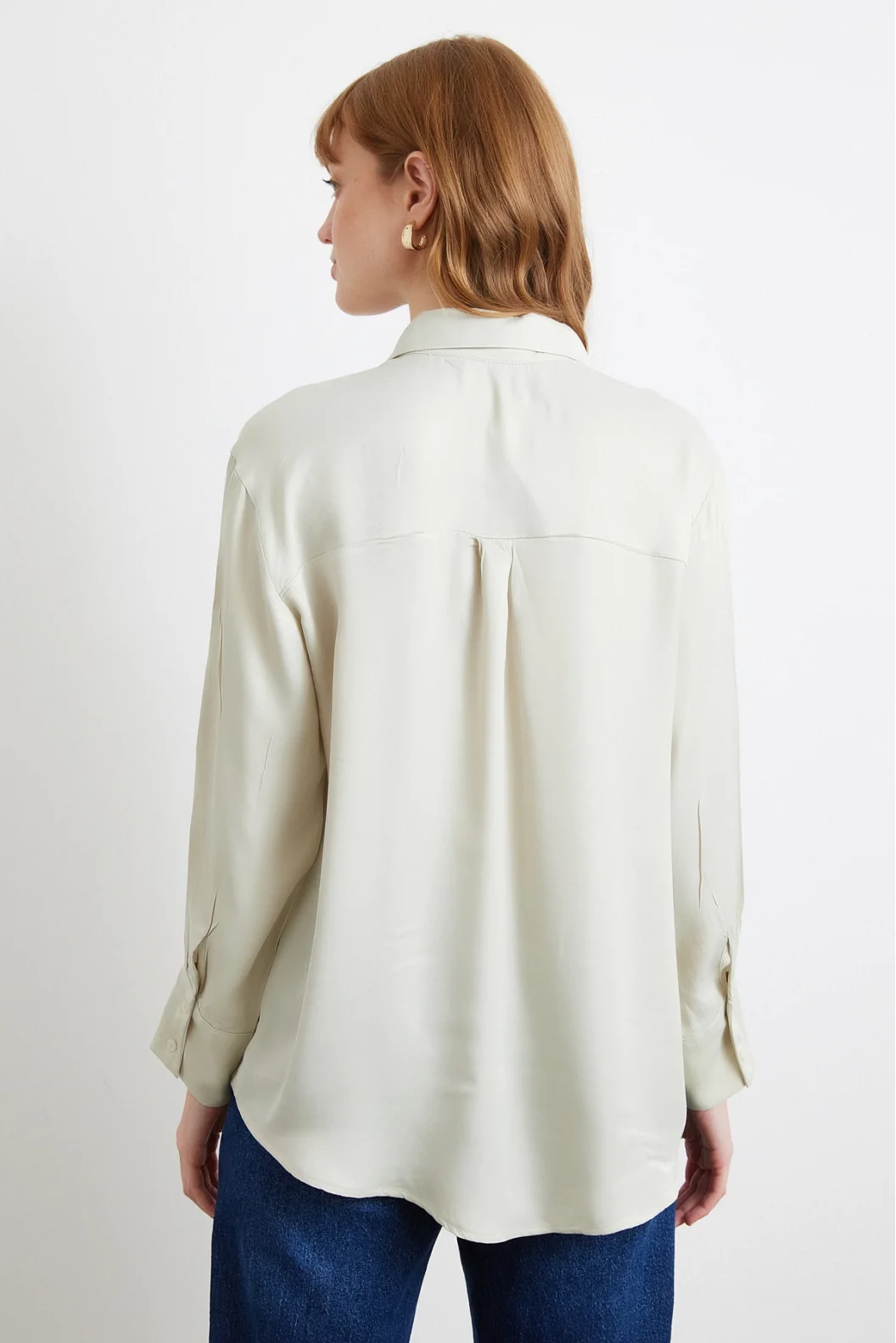 Viskon Satin Bluse Grau