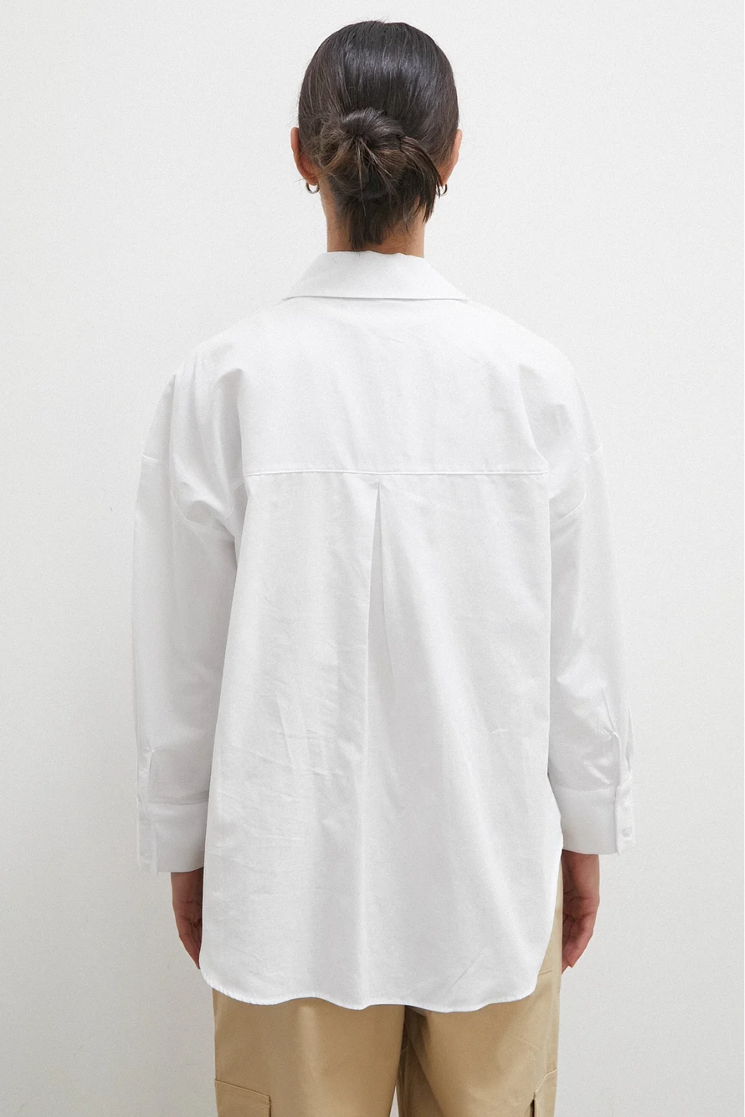 Regular Fit قميص بوبلين أبيض