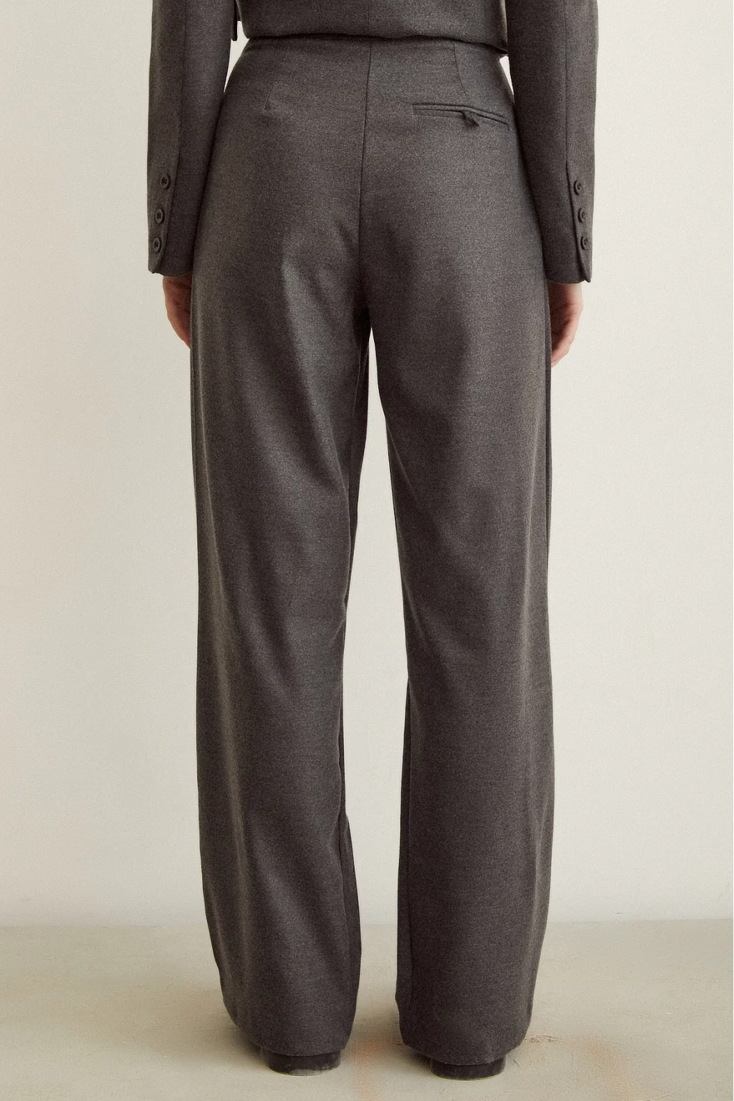 Pleated Fabric Pants Gray