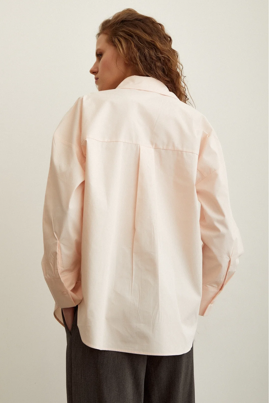 Cotton Textured Poplin Shirt Powder