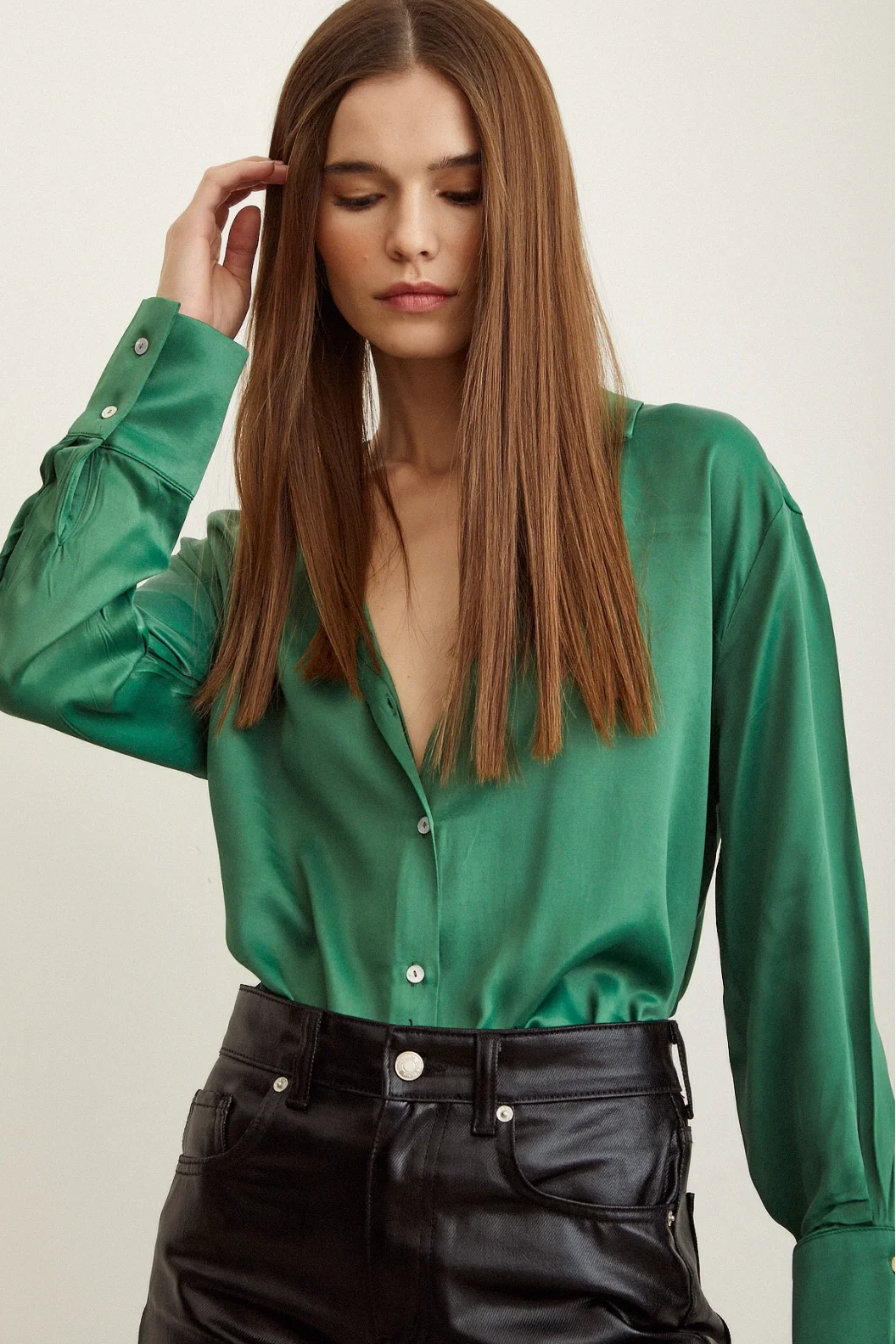 Satin Blouse Benetton Green