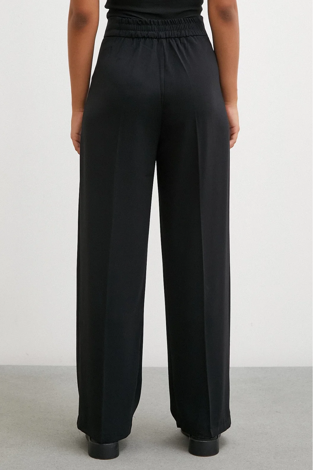 Weite Bein Hose Schwarz
