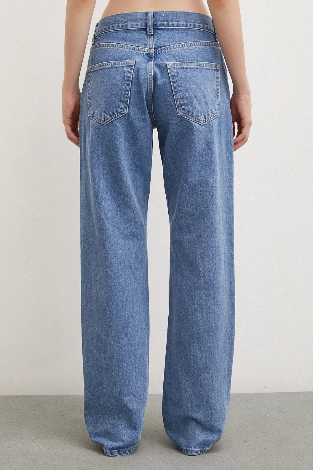 Five Pocket Flare Leg Jeans Blue
