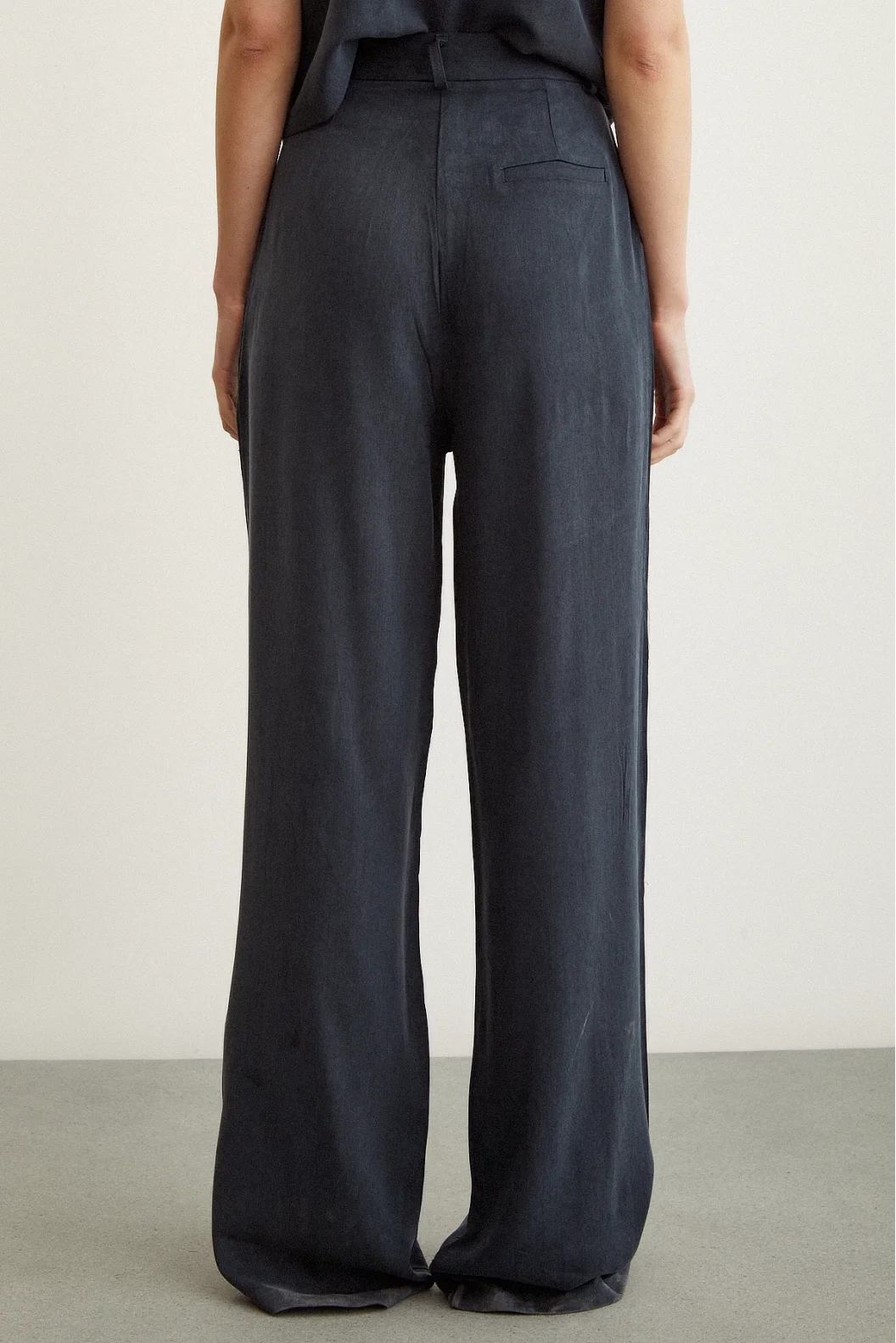 Wide Leg Trousers Navy