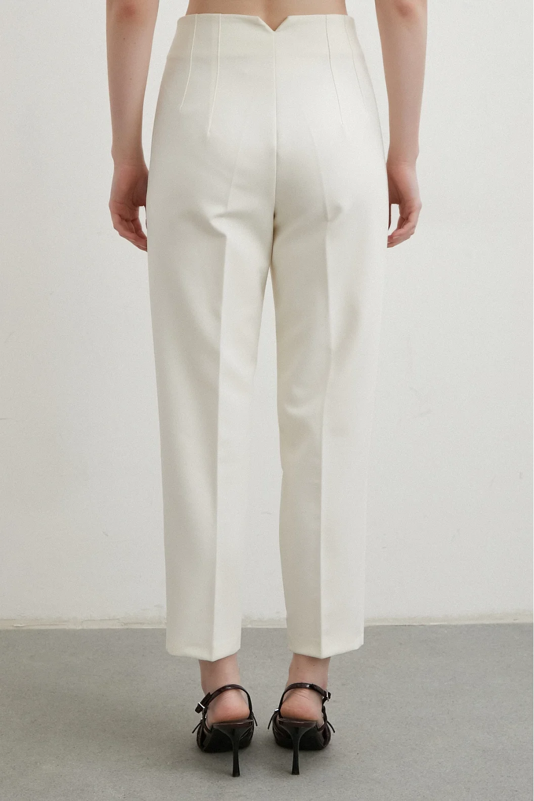 Skinny Stoffhose Ecru