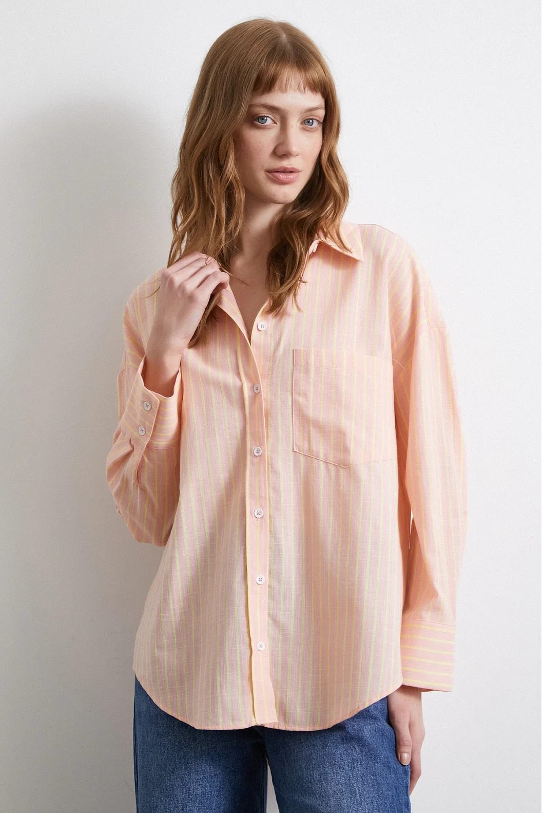 Striped Shirt Powder Pink