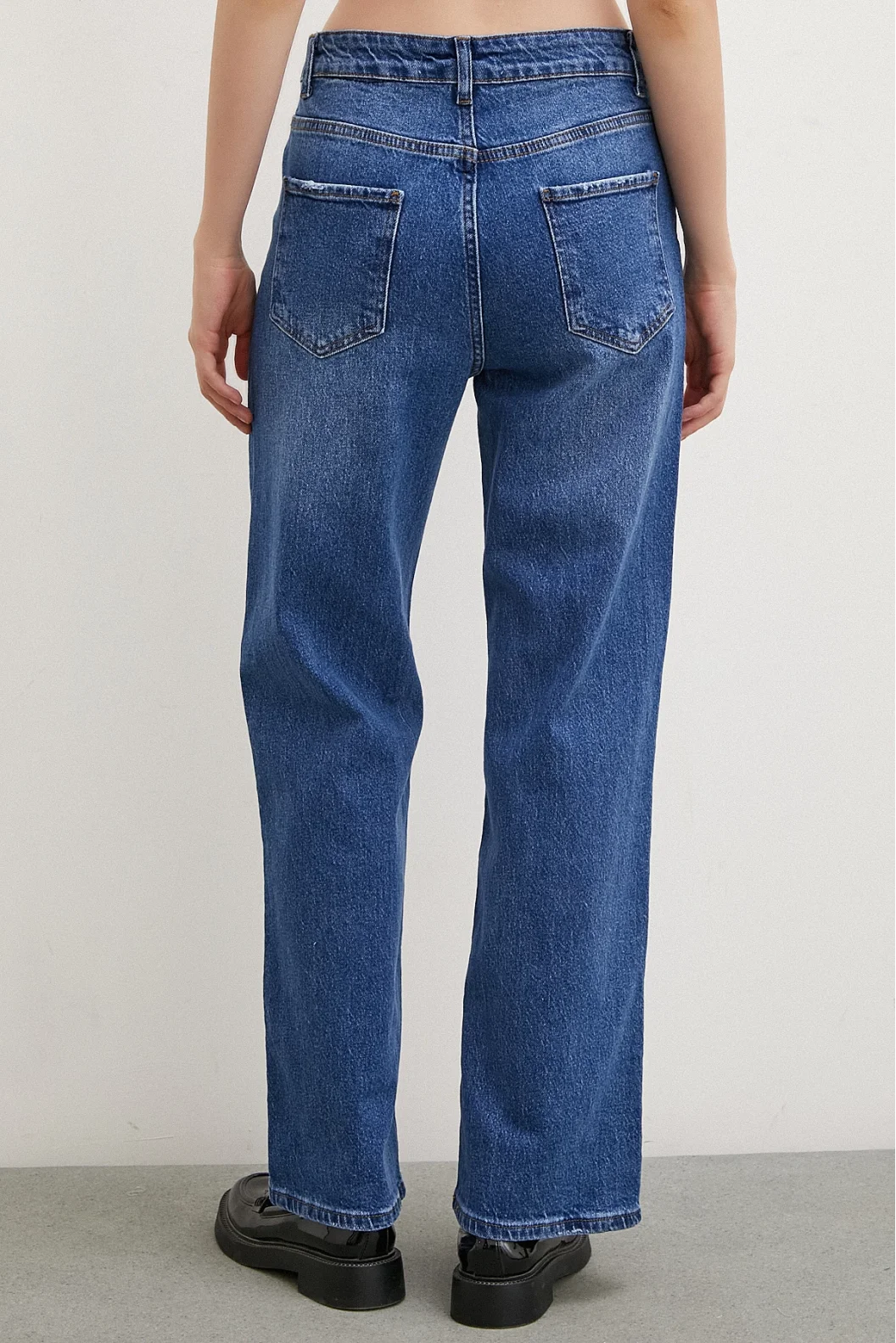 Yüksel Bel Wide Leg Jeans Blue