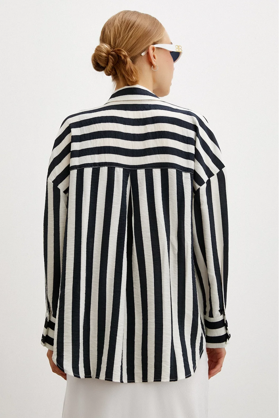 Poplin Striped Shirt Ecru