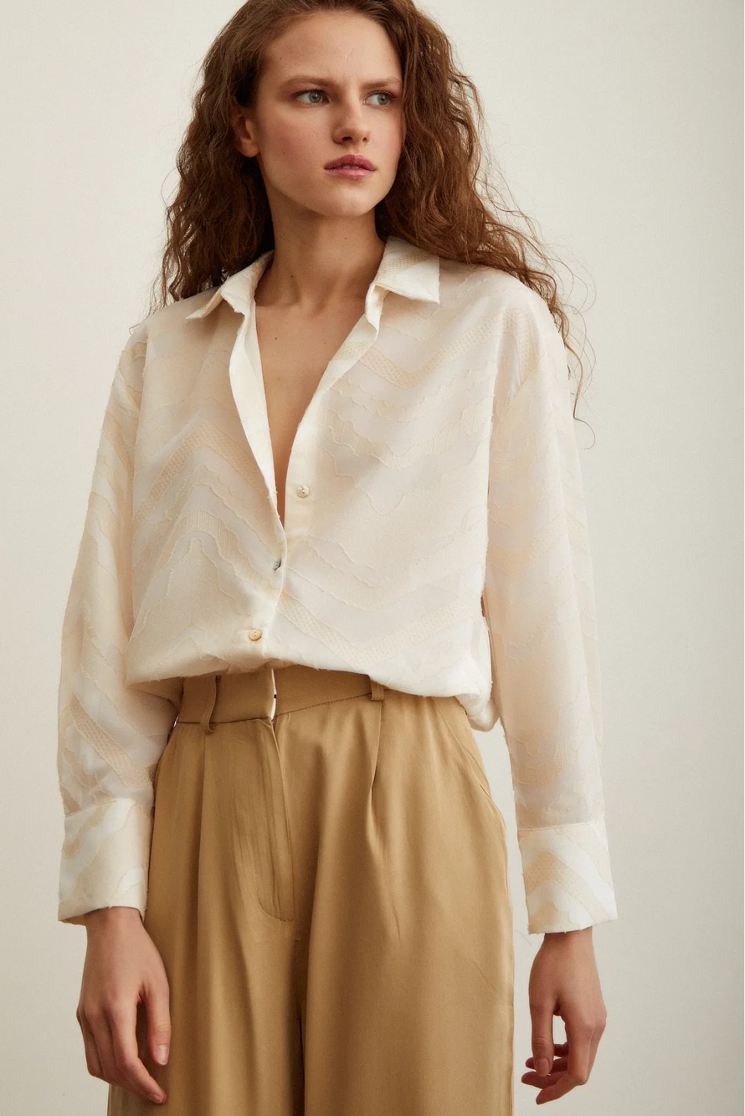 Viskose Flammhemd Creme