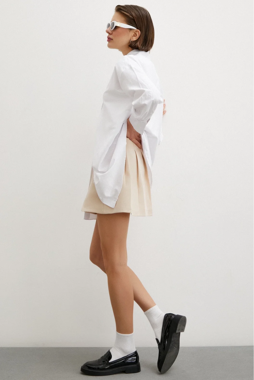Hemd Rock Kleid Anzug Creme