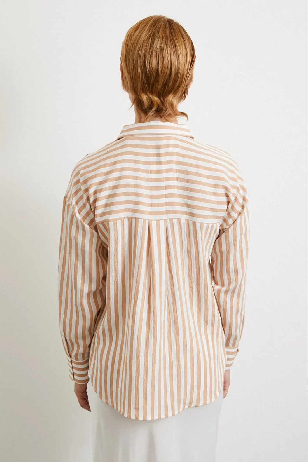 Multi Striped Pocket Shirt Camel