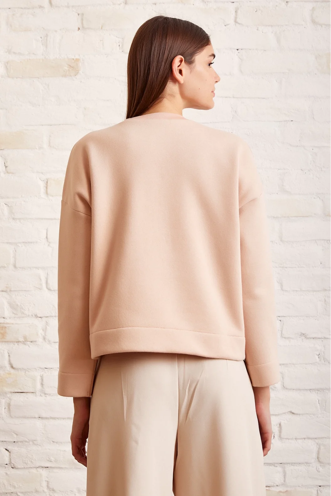 Fahrradkragen Oversize Sweatshirt Lachs