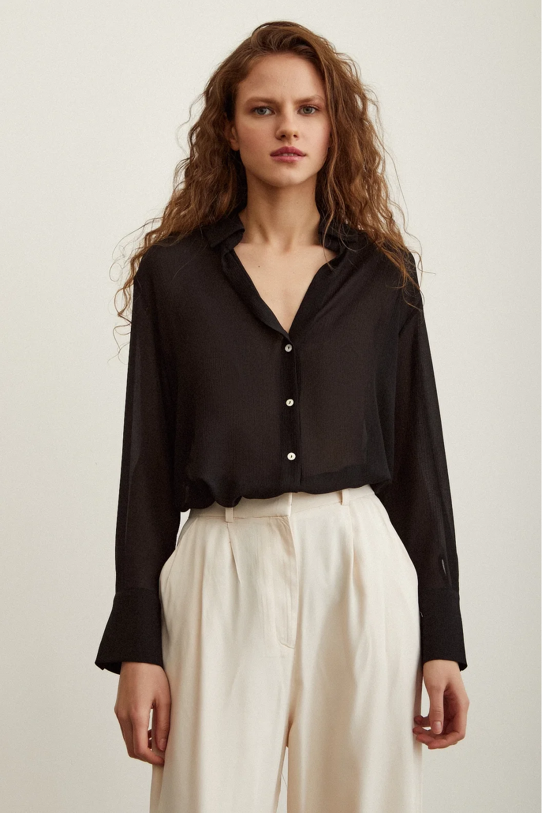 Chiffon Shirt Black