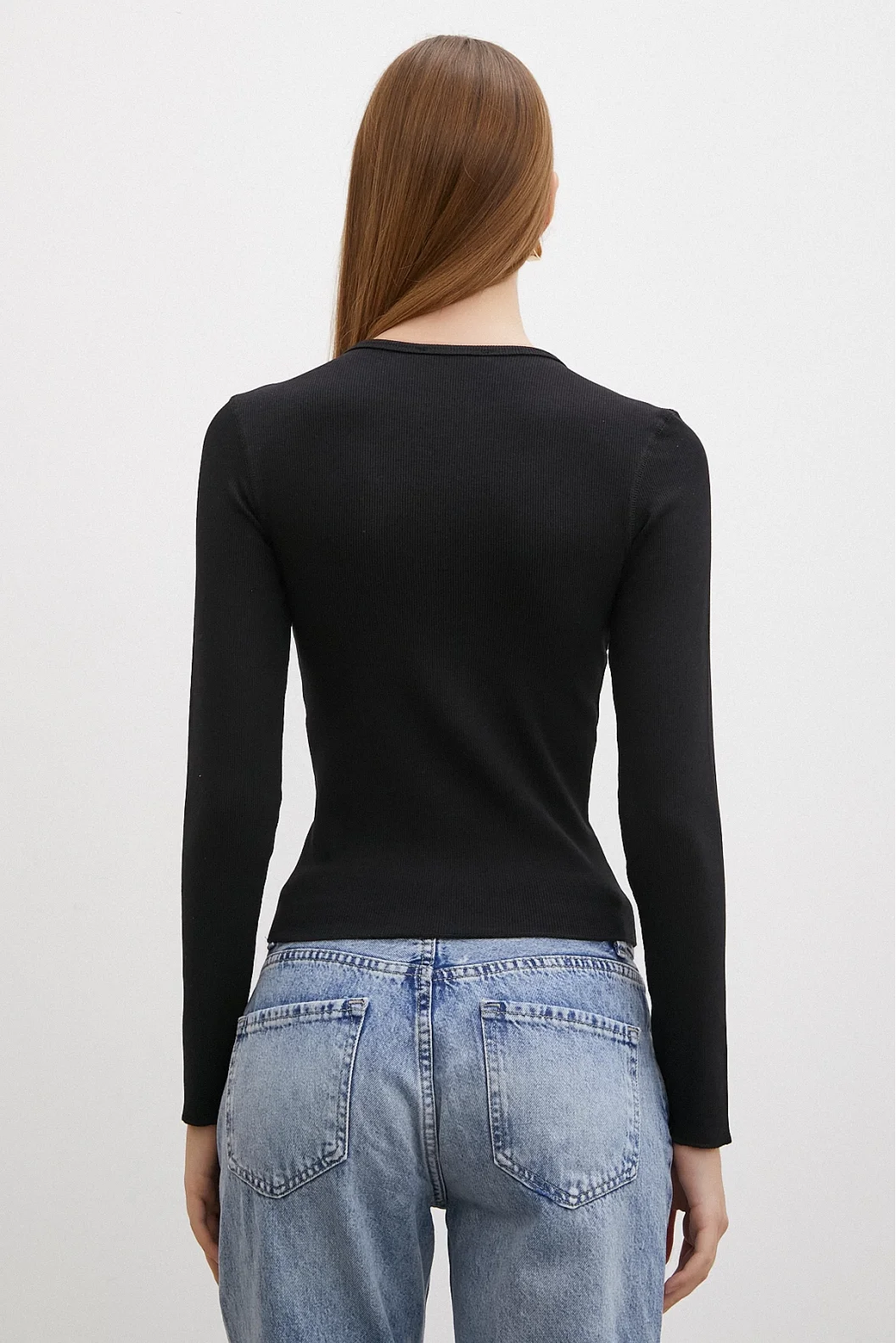 Front Buttoned Corset Blouse Black