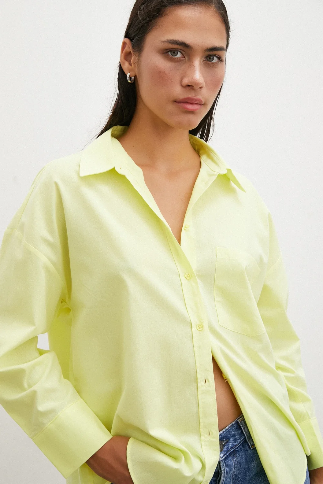 Regular Fit Poplin Hemd Gelb