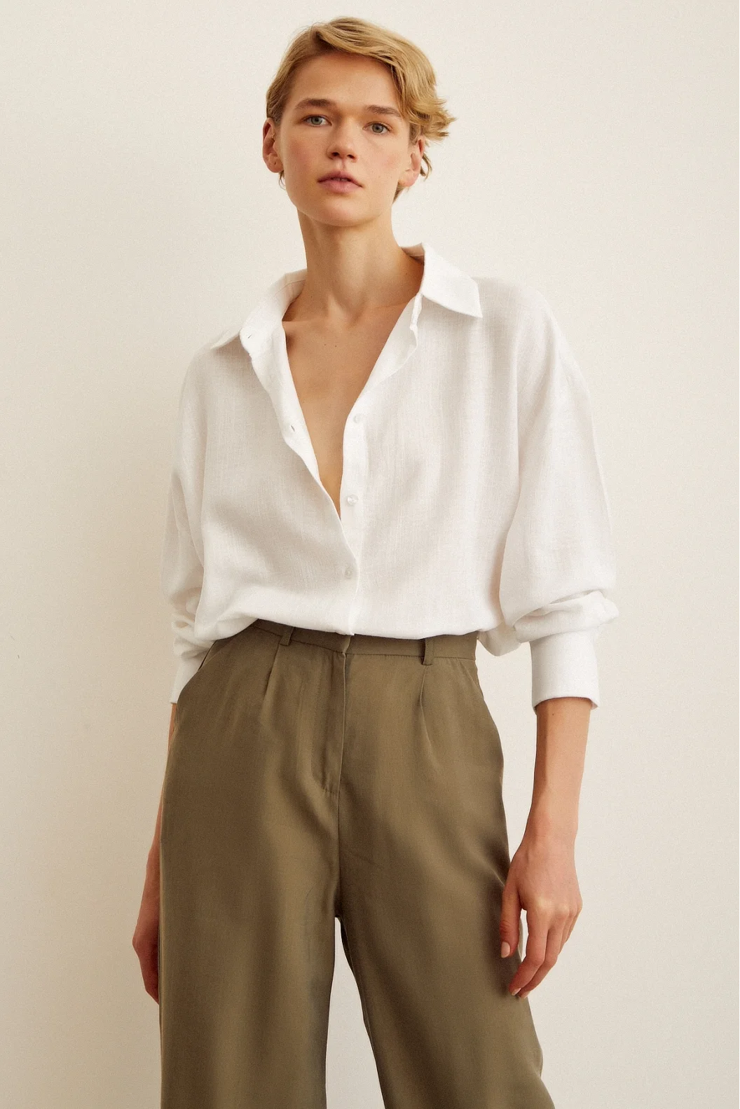 Robalı Oversize Shirt White