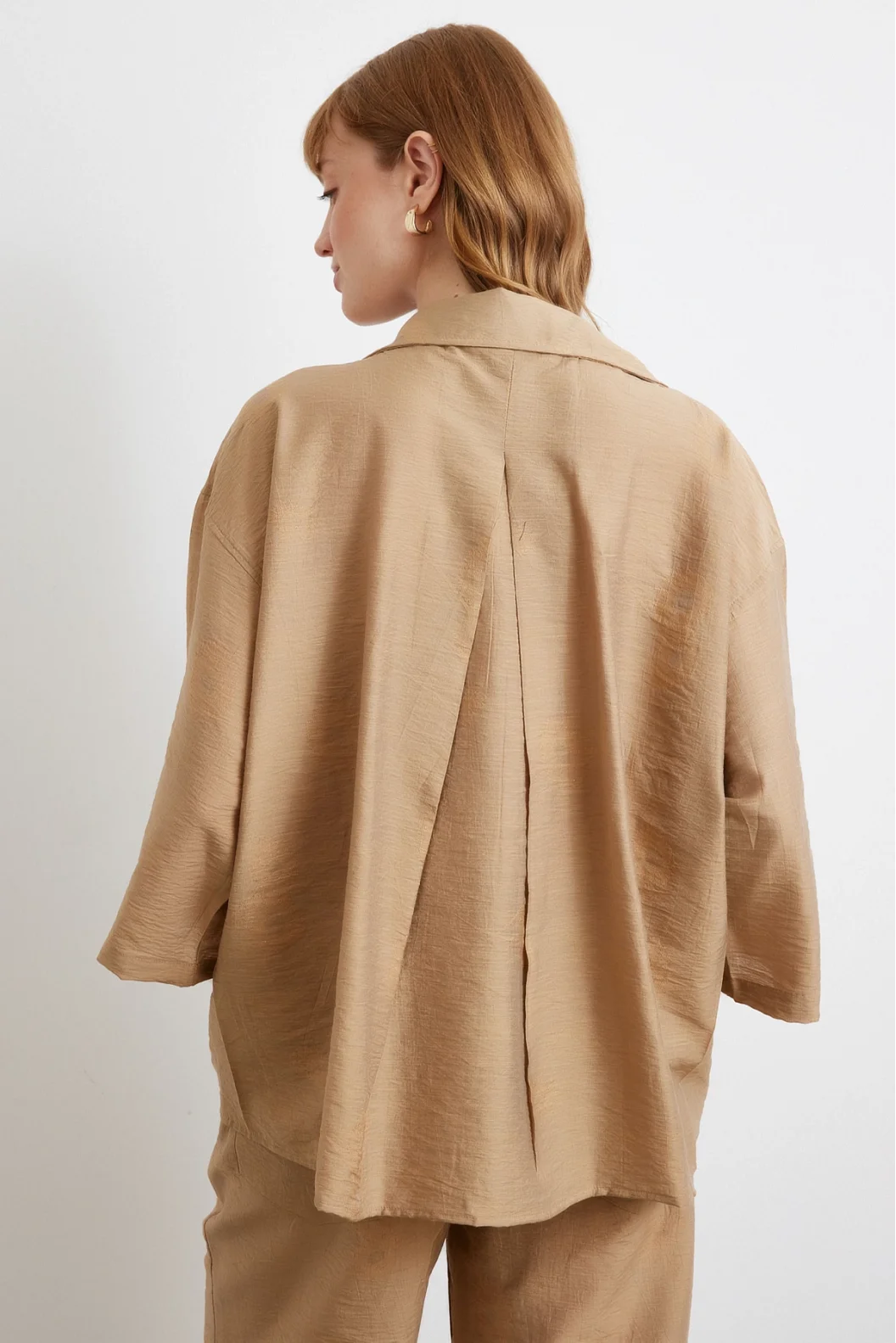 Ärmelhemd Fakir Arm Oversize Hemd Kaffee