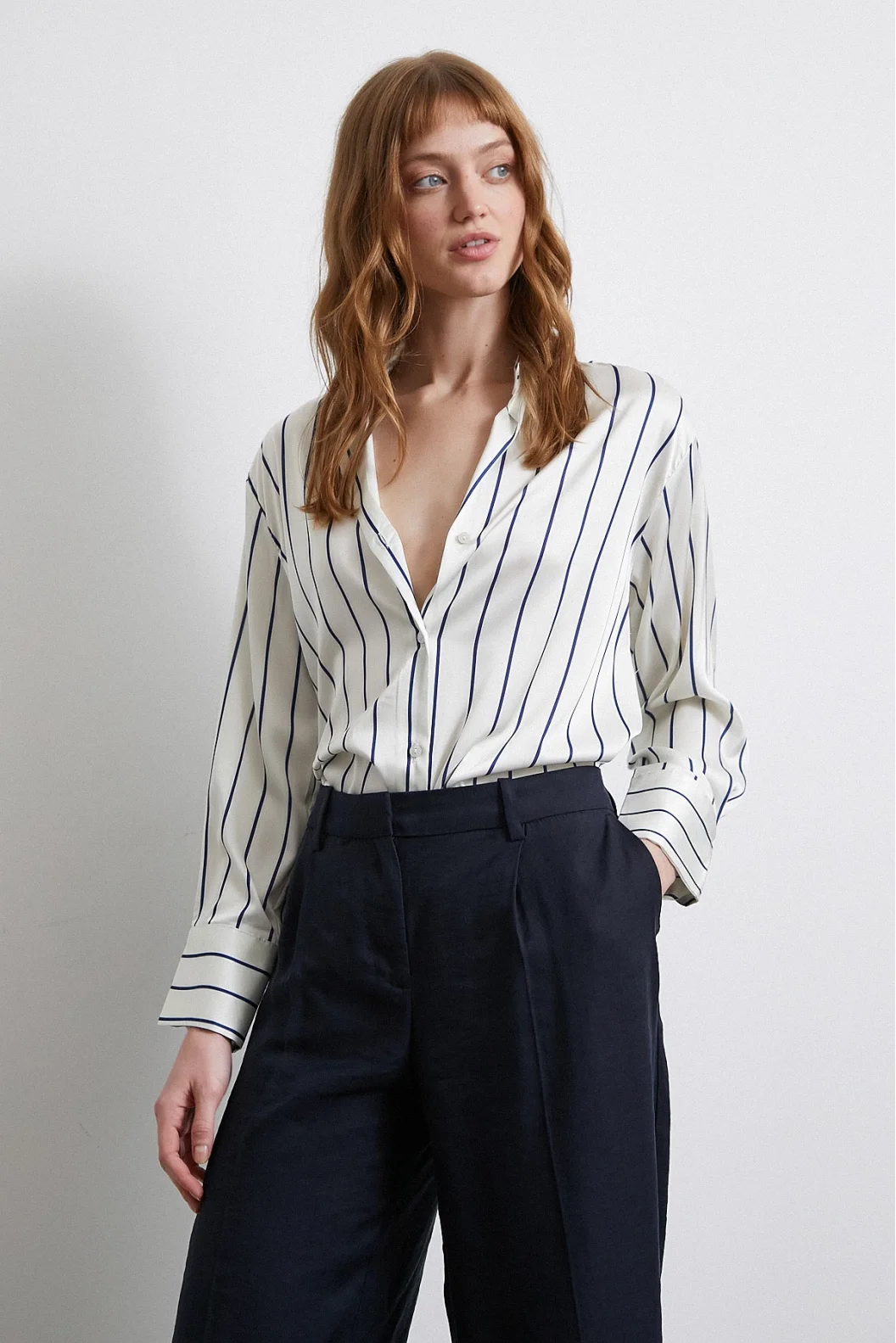 Zartes Chiffonbluse in Ecru