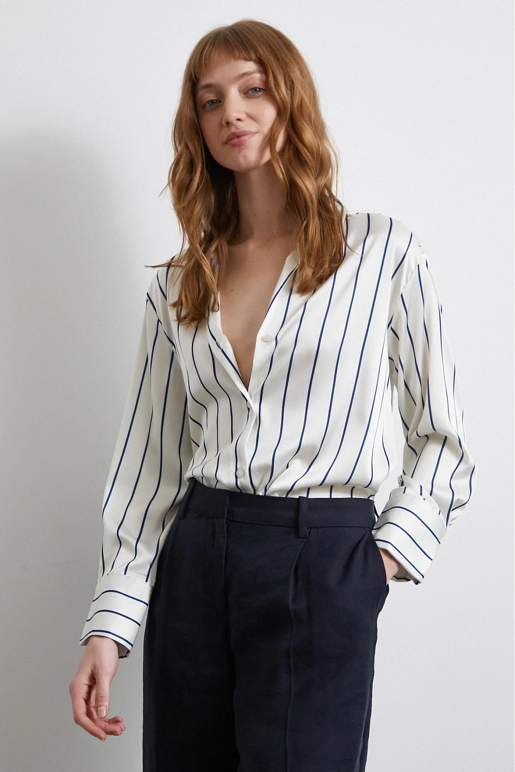 Zartes Chiffonbluse in Ecru