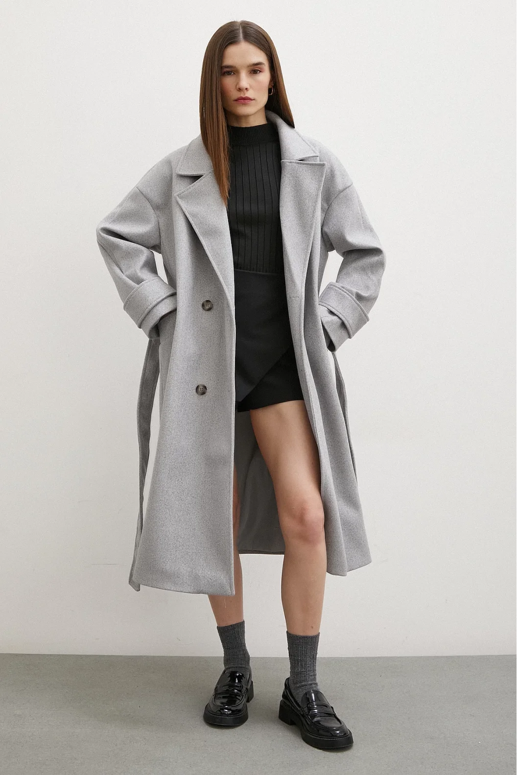 Coat with Arm Detail Grey