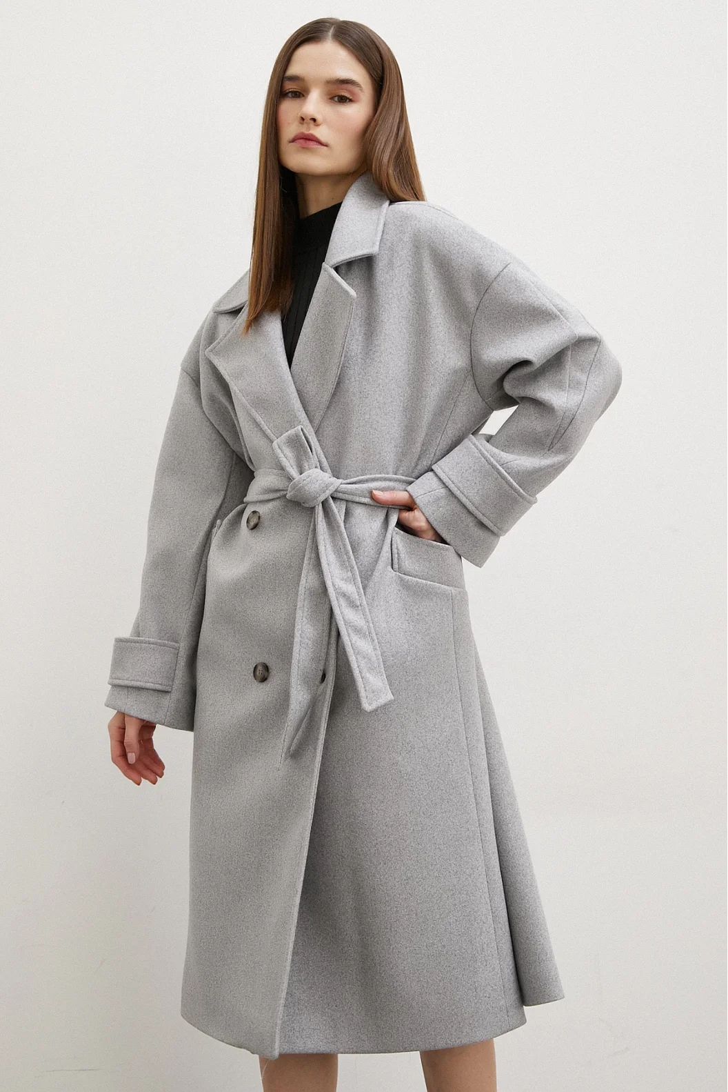 Coat with Arm Detail Grey