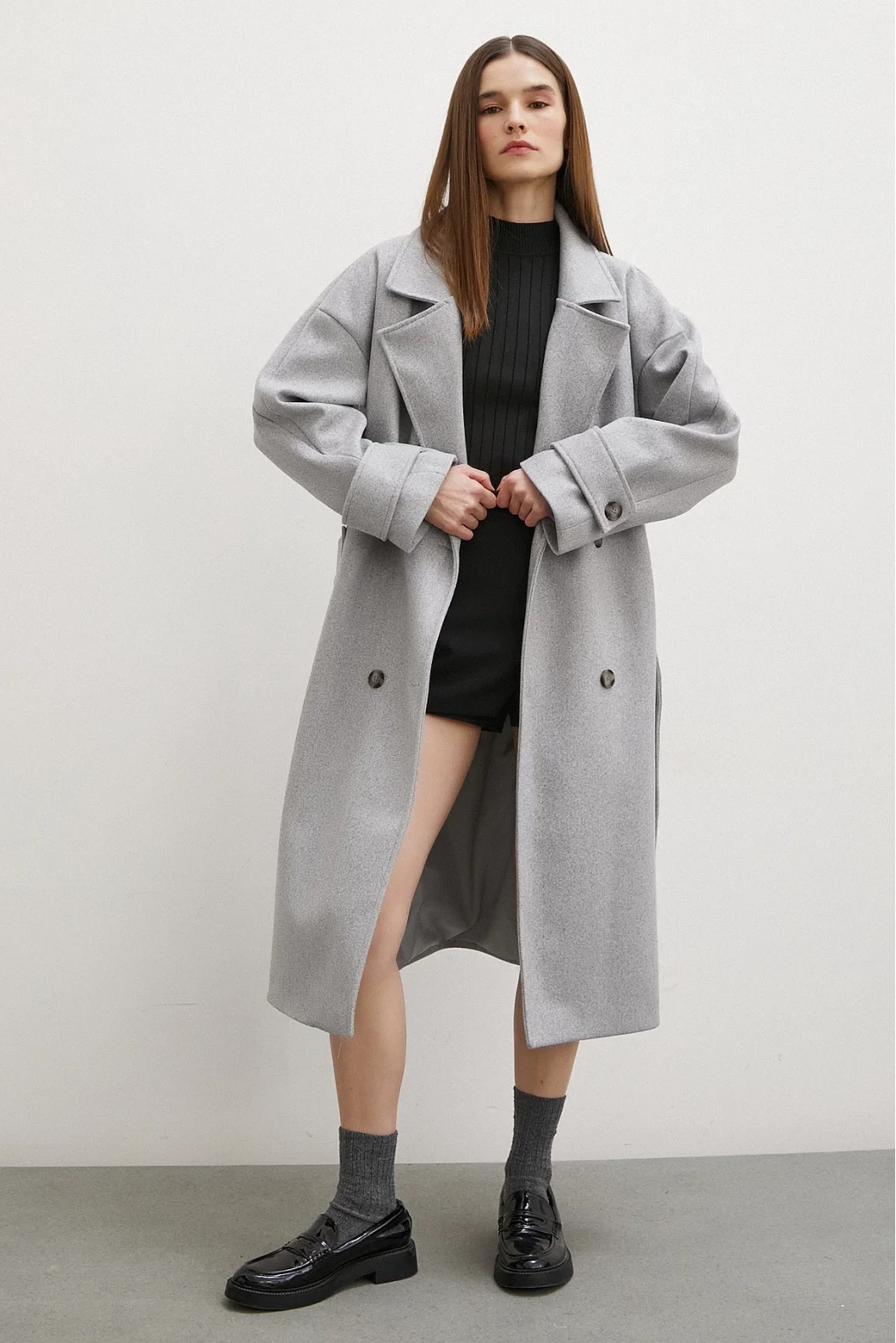Coat with Arm Detail Grey