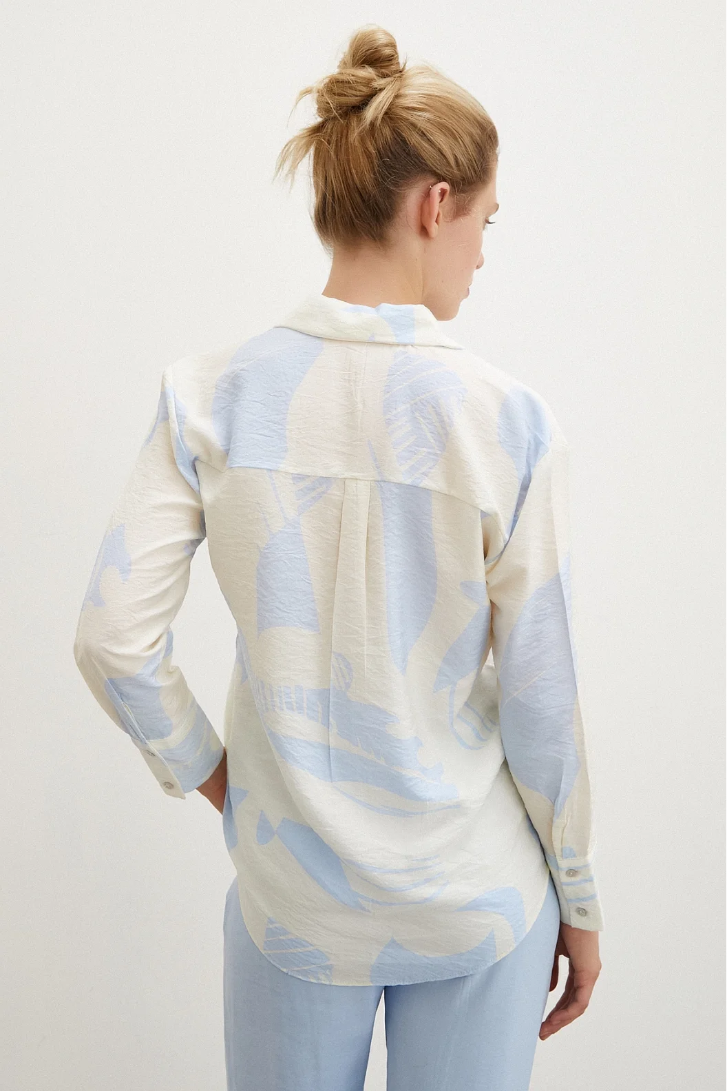 V Neck Modal Shirt Blue