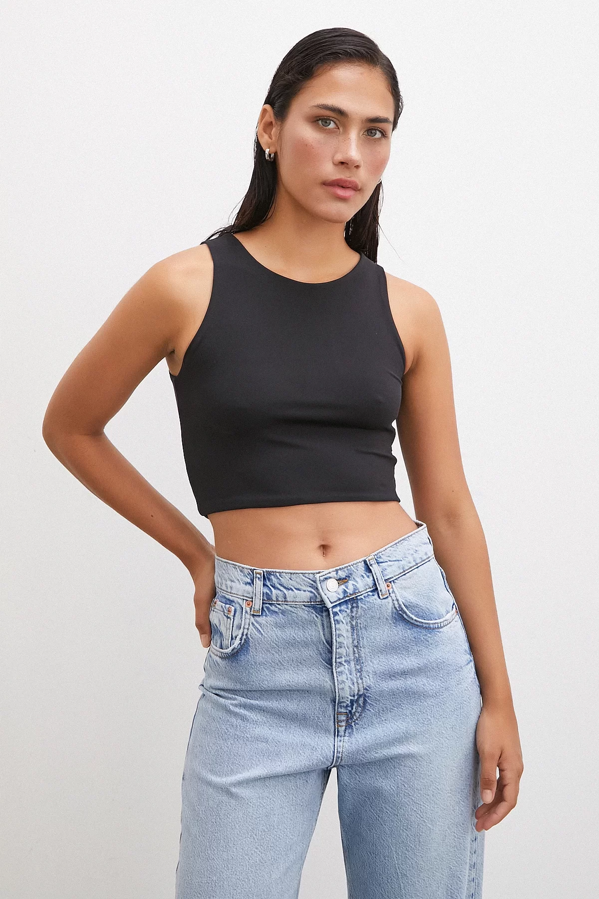 Basic Crop Top Siyah