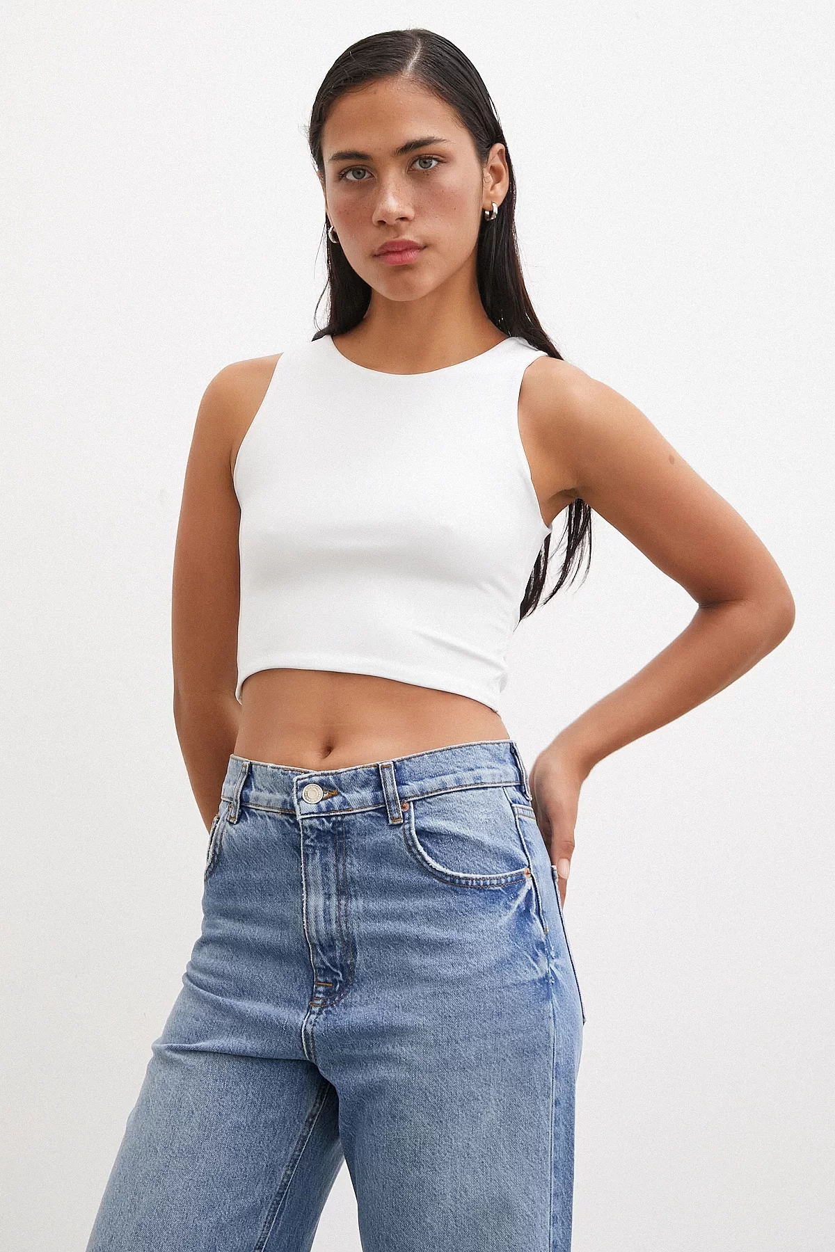 Basic Crop Top Beyaz