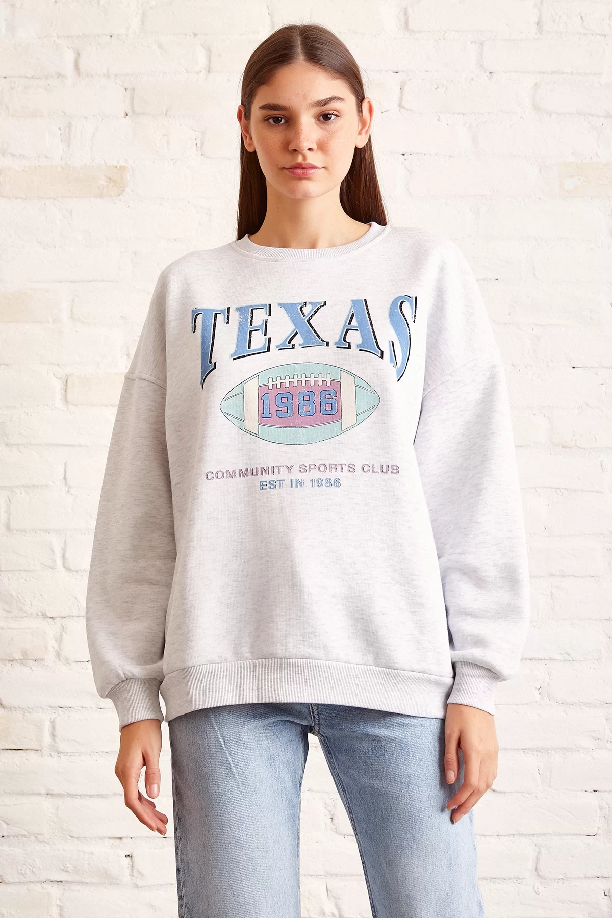 Gesteppter Texas Sweatshirt Grau