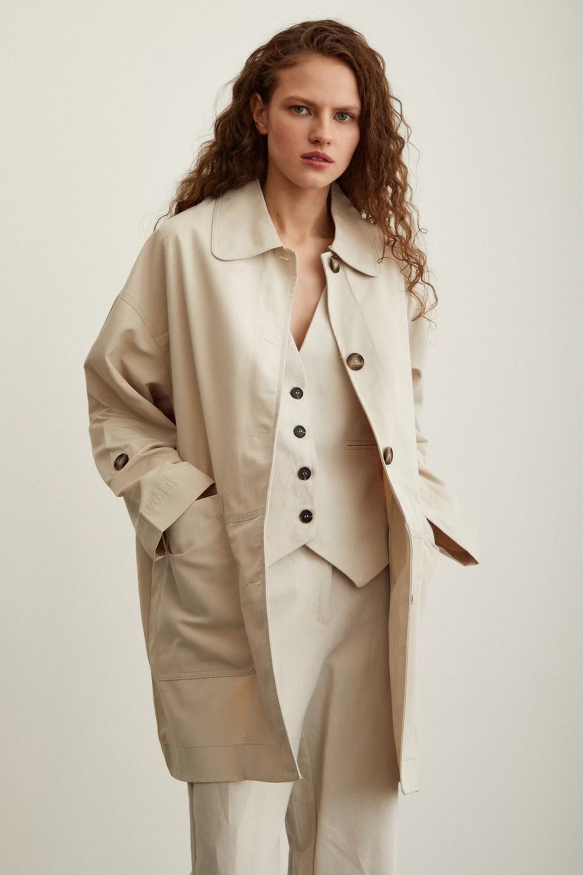 Manteltasche Trenchcoat Beige