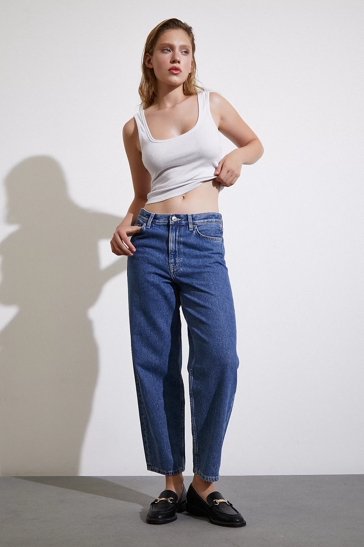 High Waist Mom Jeans Blue