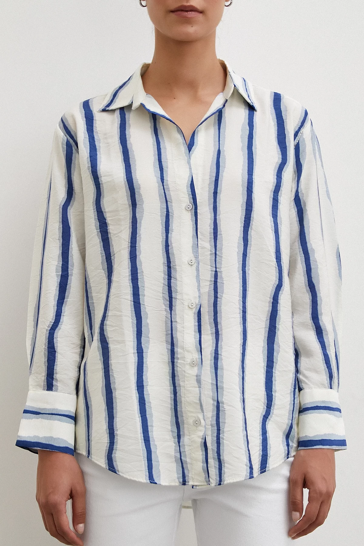 Bamboo Striped Shirt Navy