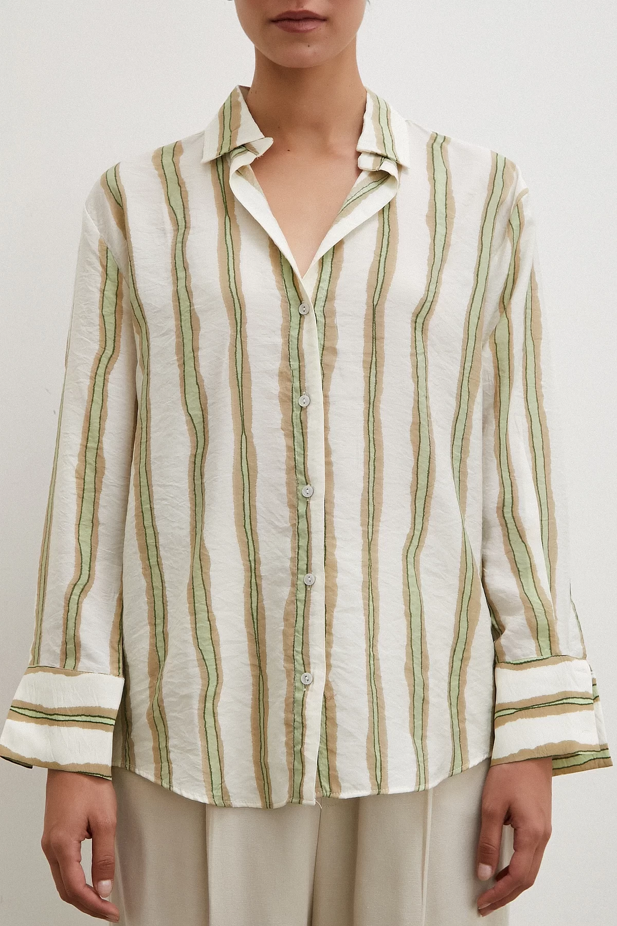 Bamboo Striped Shirt Green