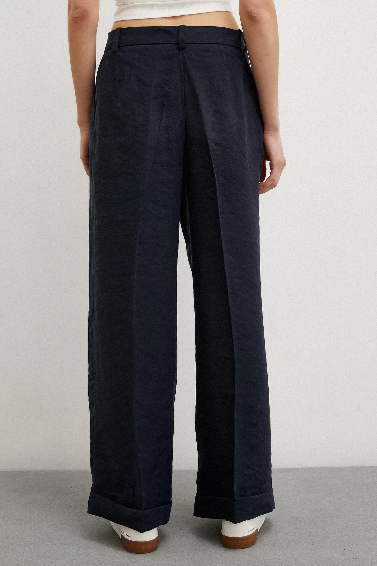 Wide Leg Palazzo Pants Navy