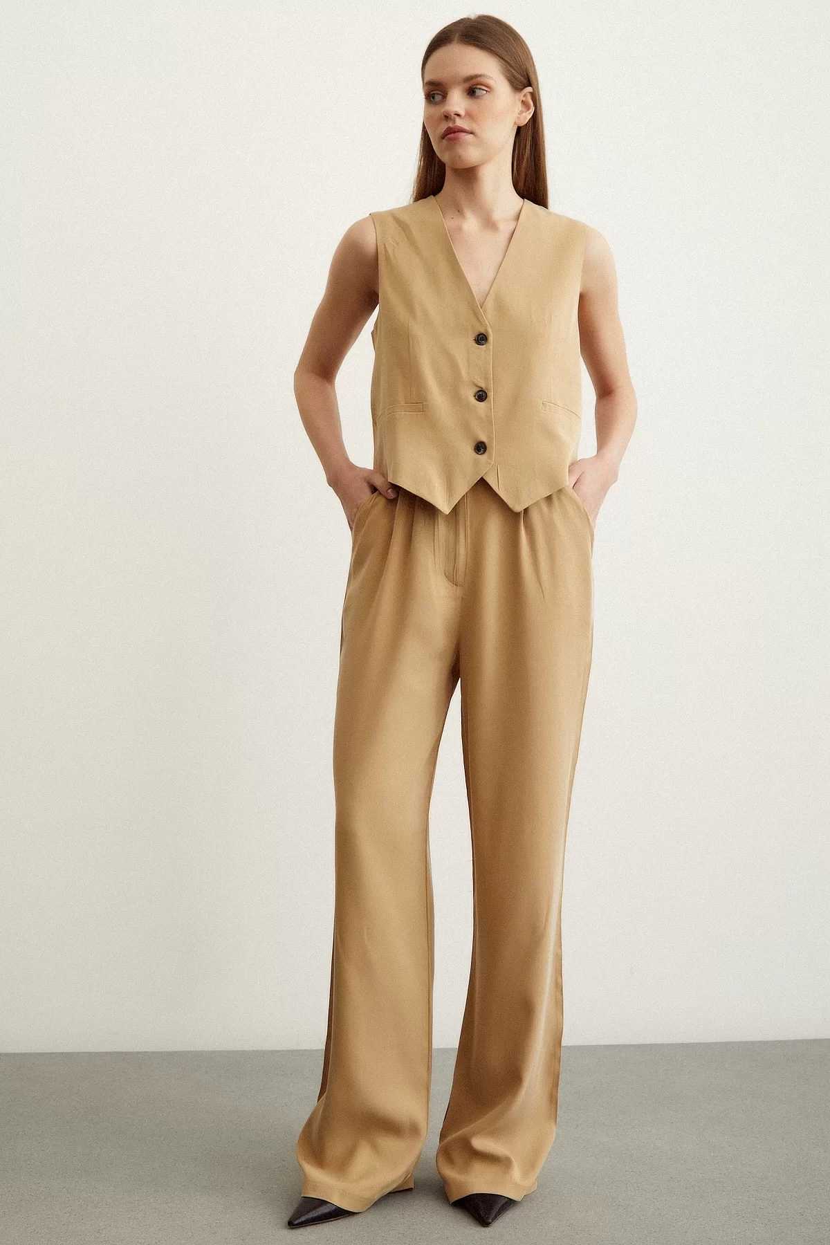 Wide Leg Pants Camel