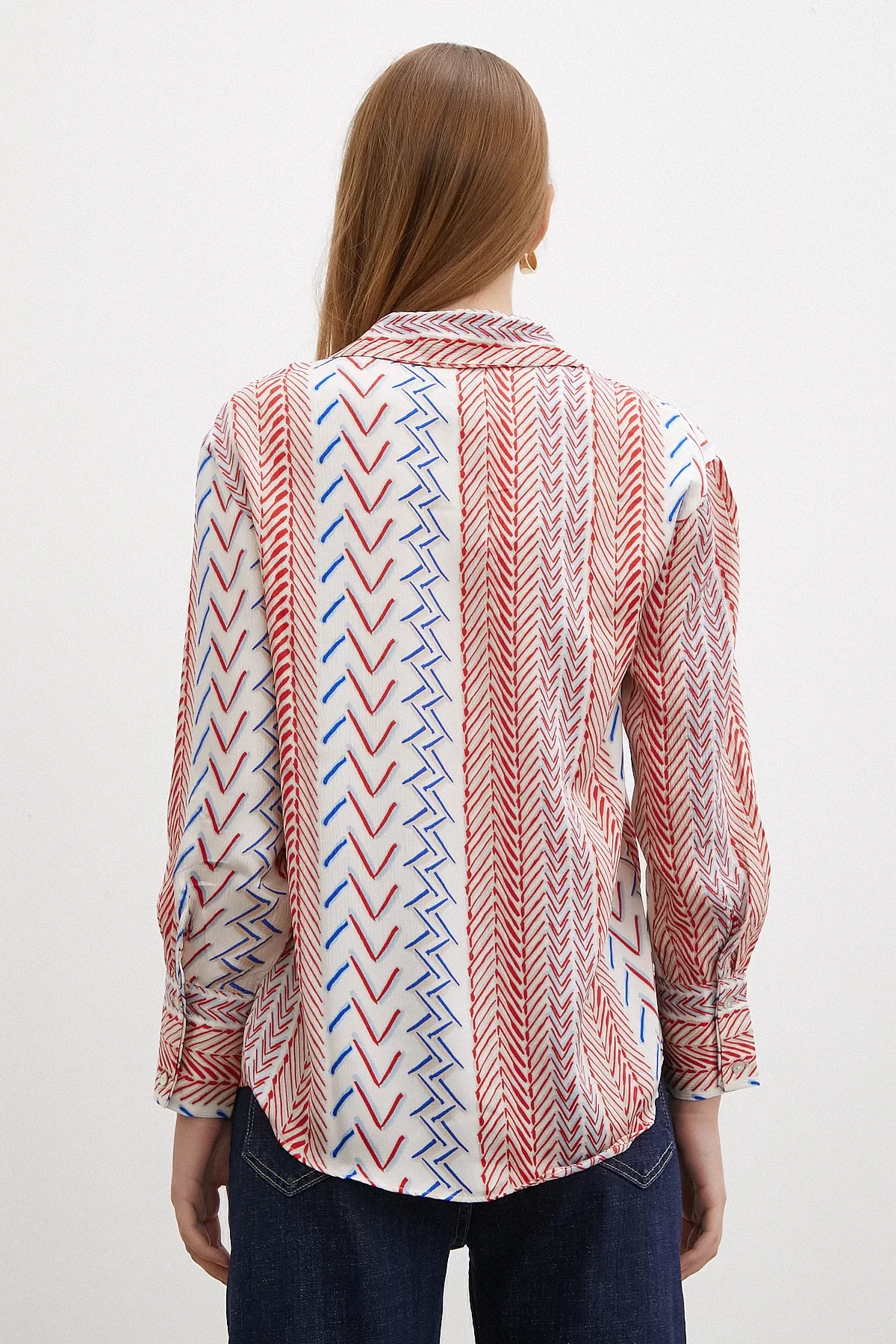 Ethnic Patterned Shirt Red