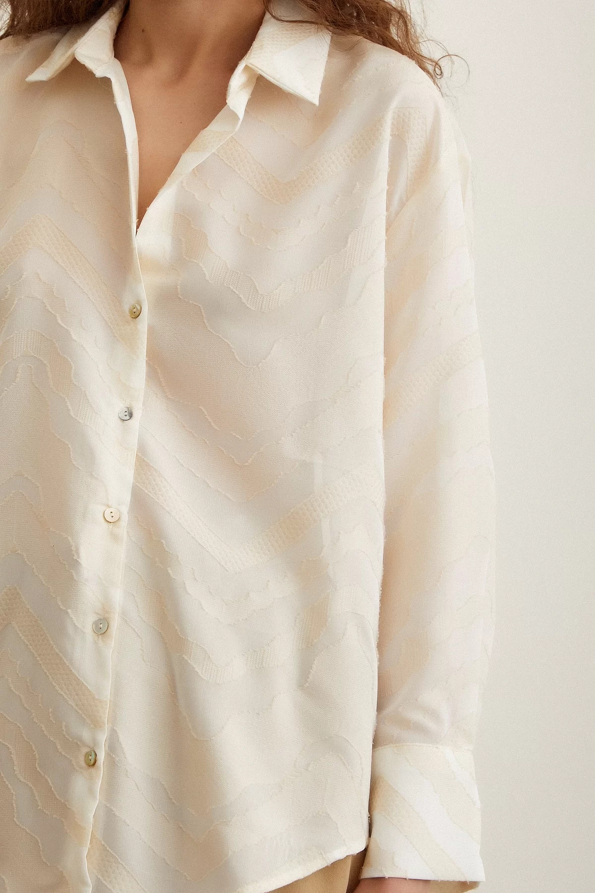 Viscose Flamed Shirt Cream