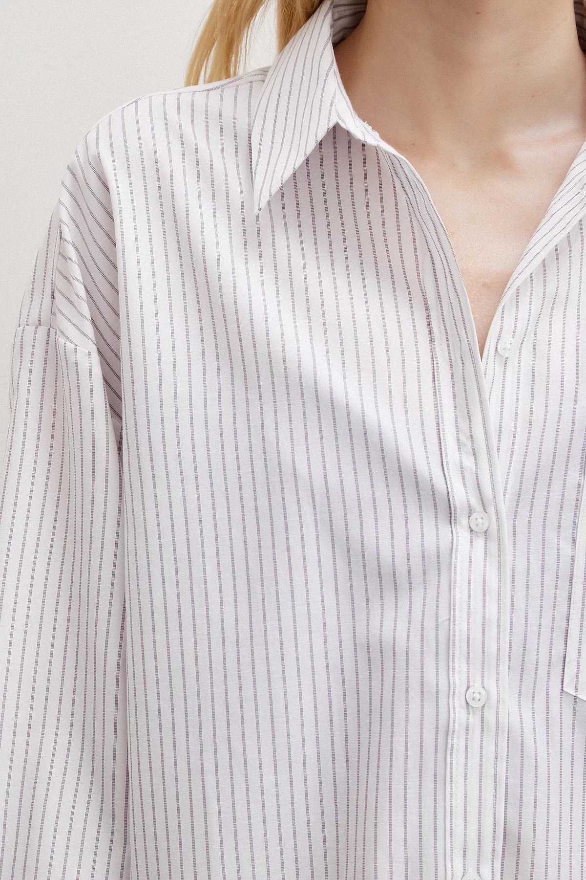 Striped Cotton Shirt Ecru