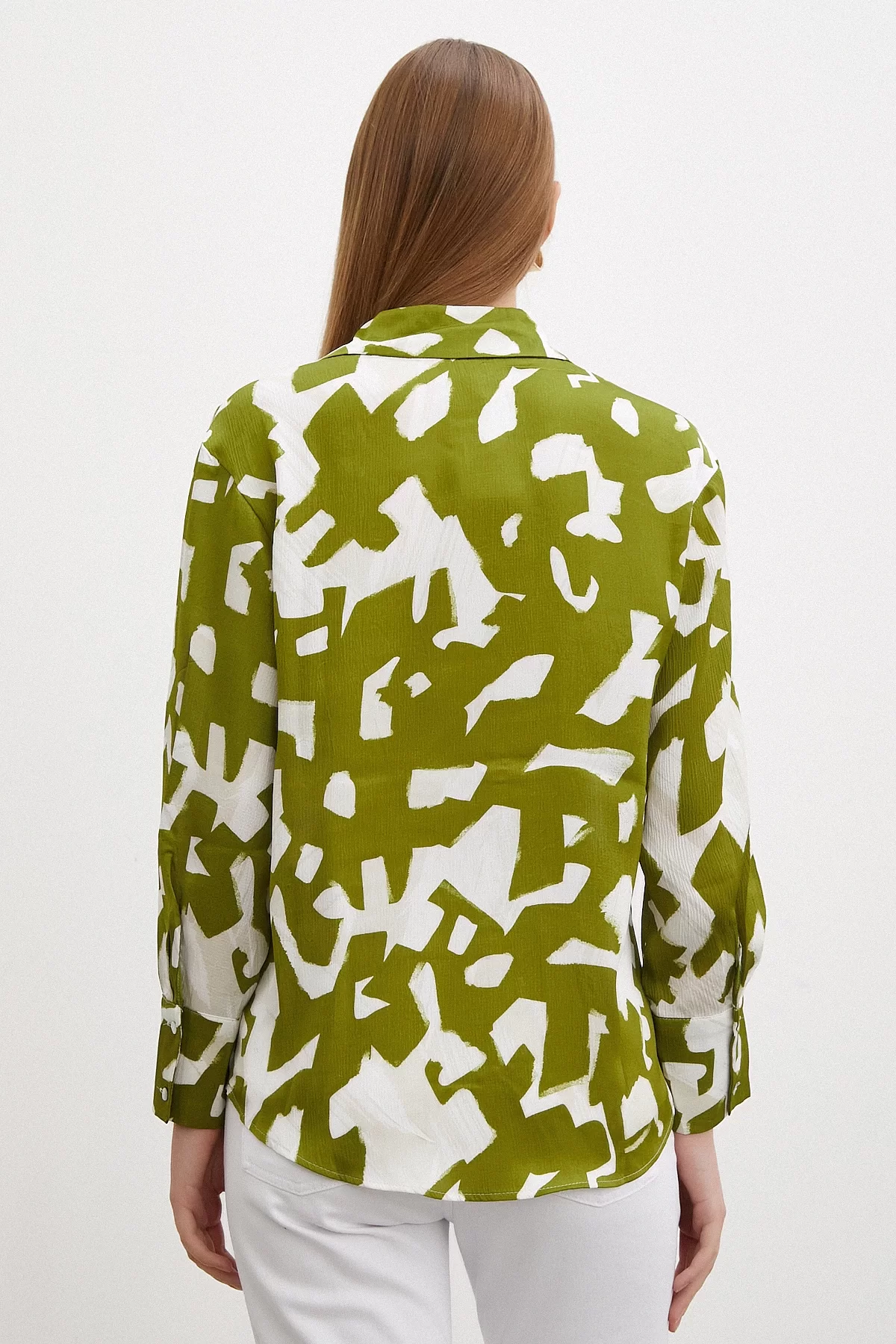 Geometric Pattern Shirt Green