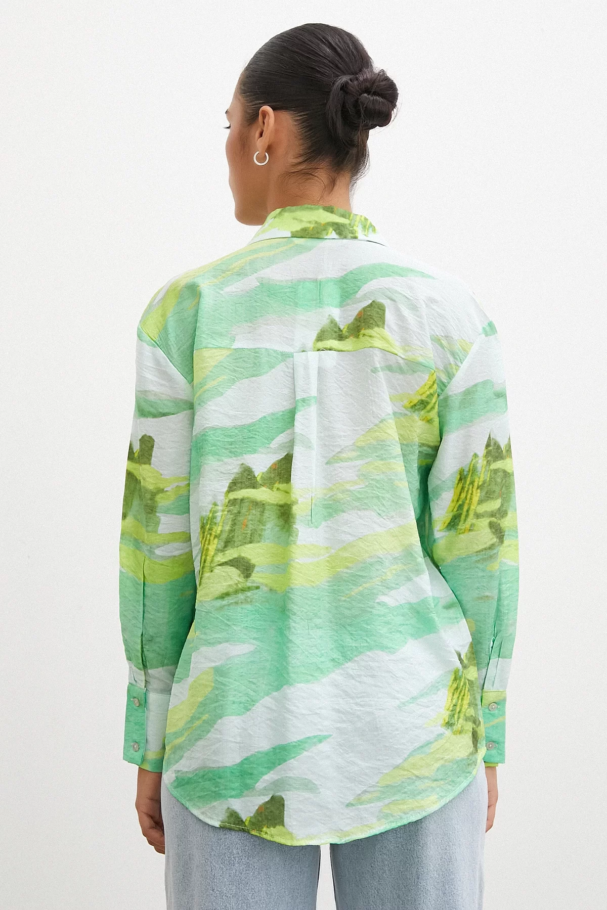 Hawaii Print Modal Shirt Green