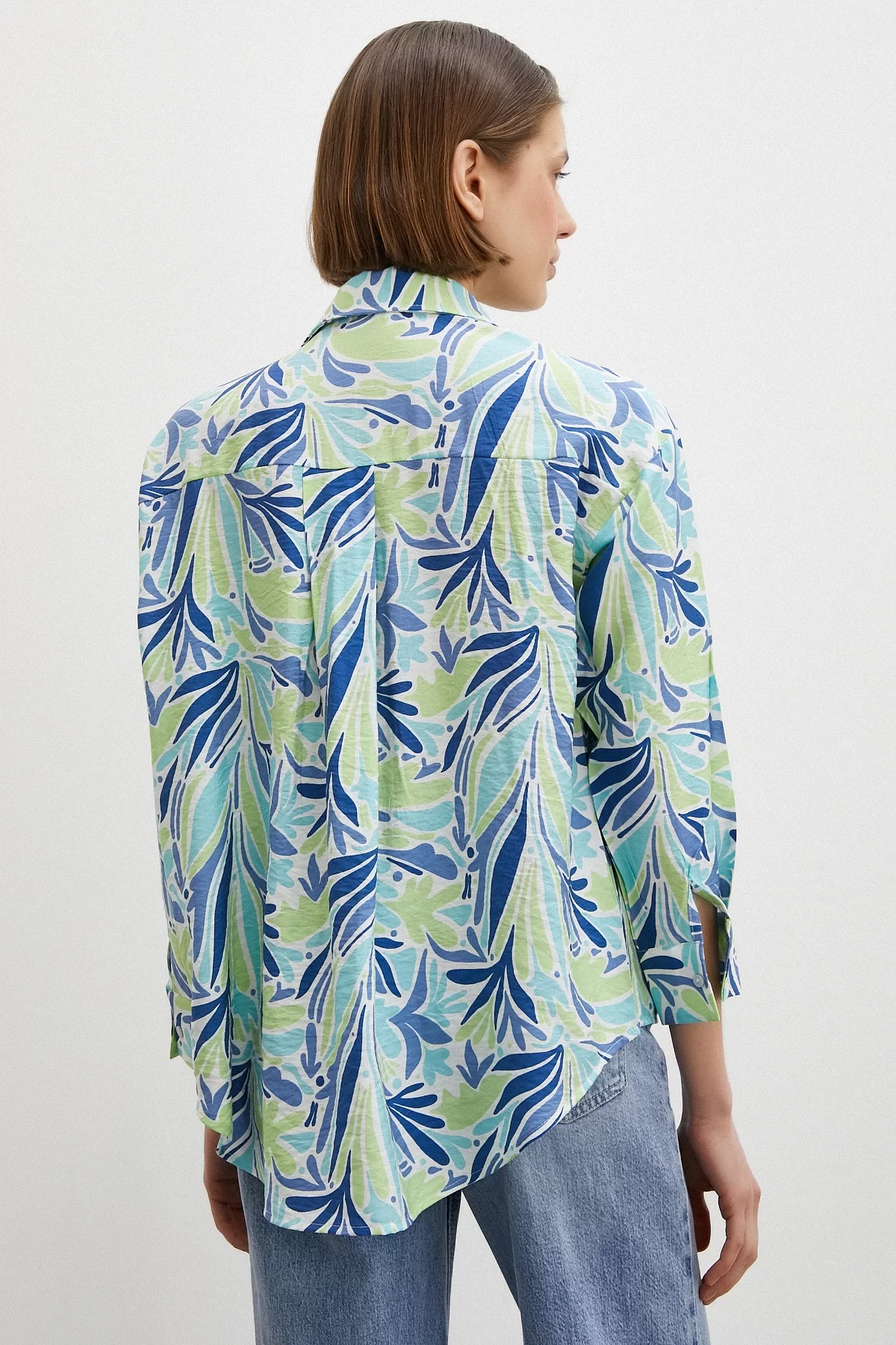 Printed Modal Shirt Blue