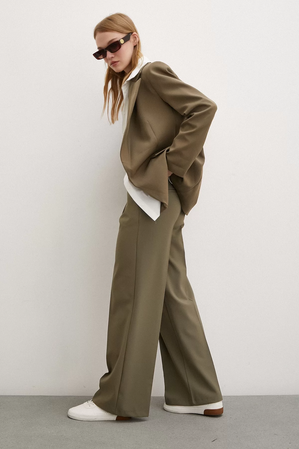 Wide Leg Trousers Khaki