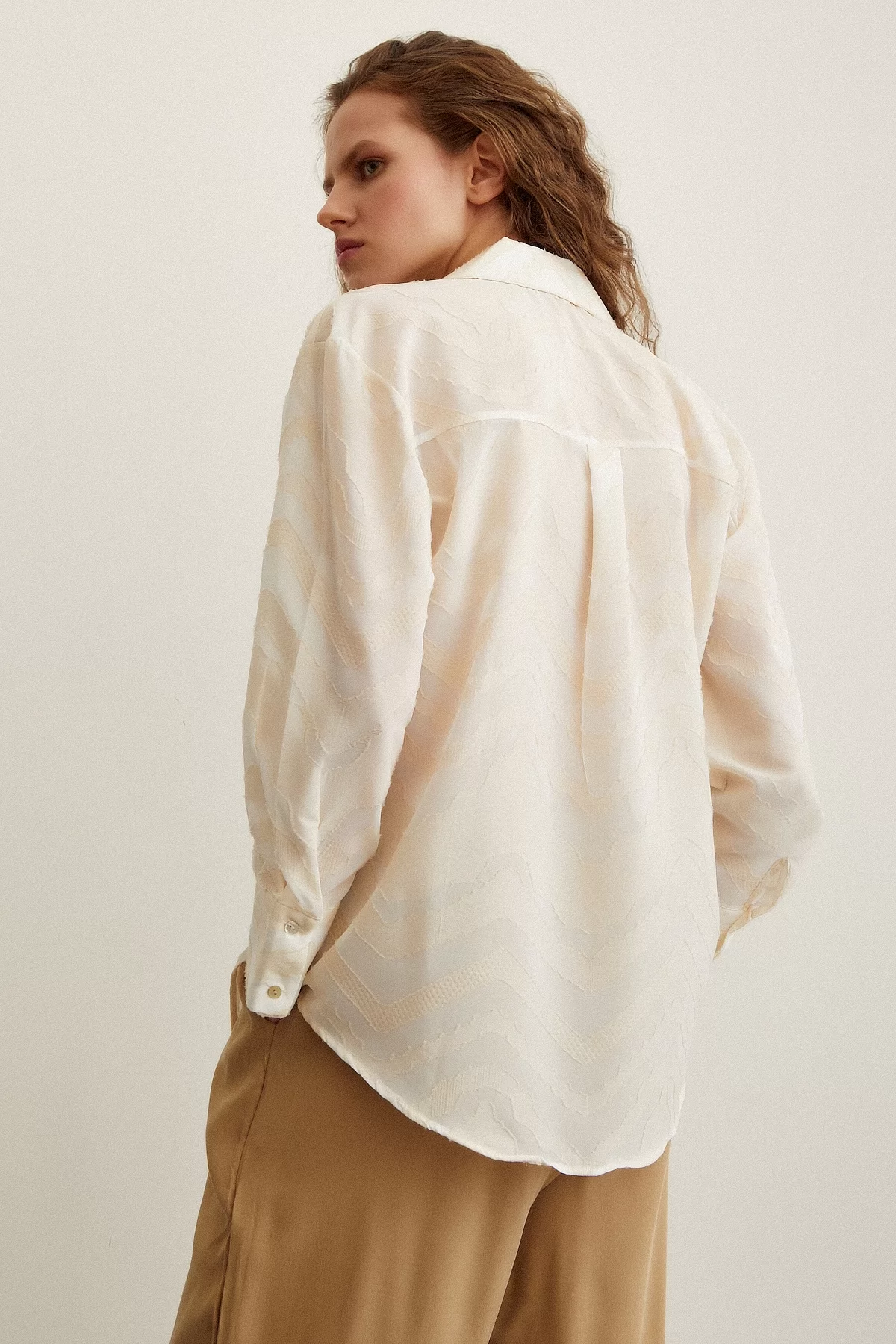 Viscose Flamed Shirt Cream