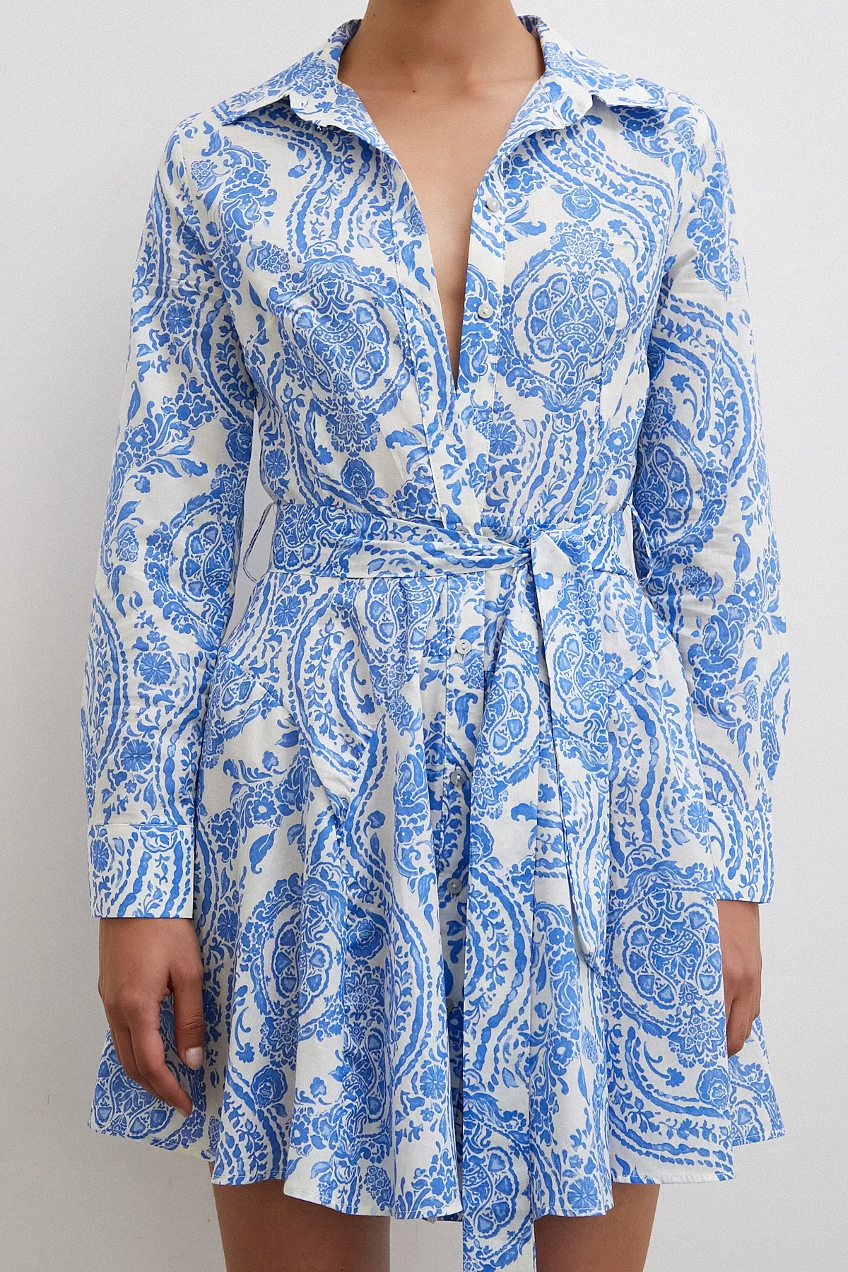 Godeli Patterned Dress Blue