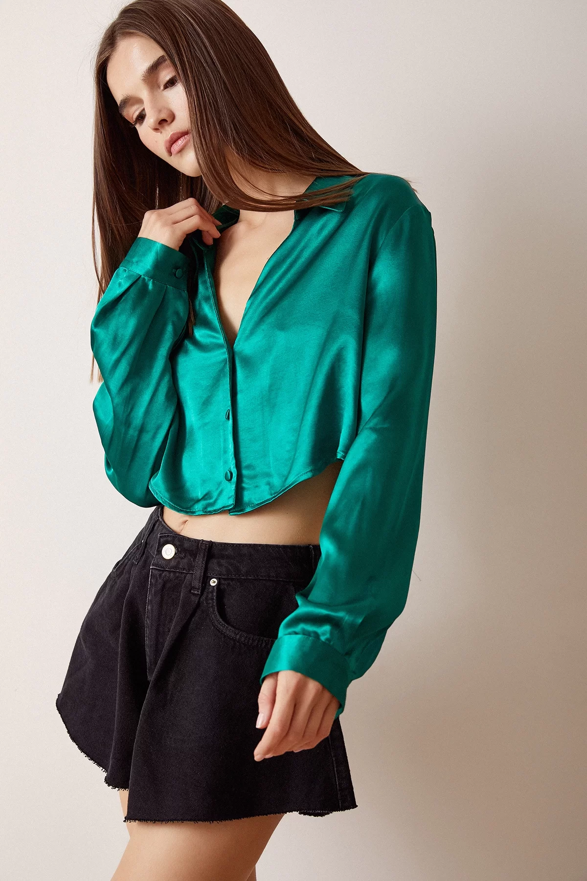 Crop Shirt Grün