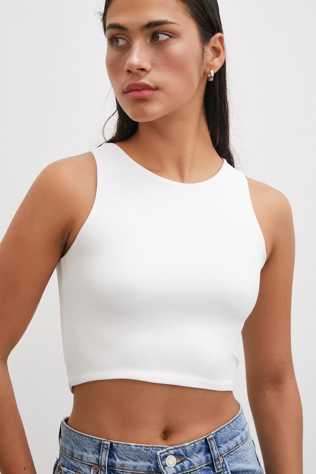 Basic Crop Top Beyaz